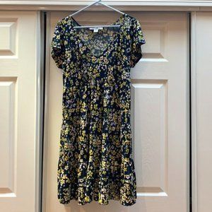 Floral Print Tiered Knit Dress